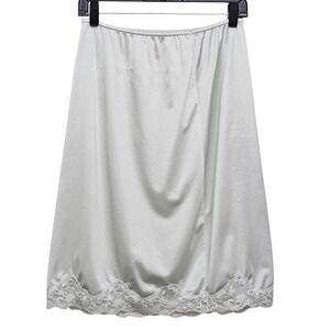 Vintage 60s 70s ISNT IT DIVINE VINTAGE Womens Slip M Light Blue Mint Lace